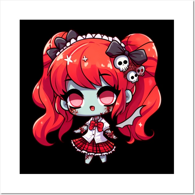 Terror Chic: Redhead Chibi Zombie Wall Art by 3coo